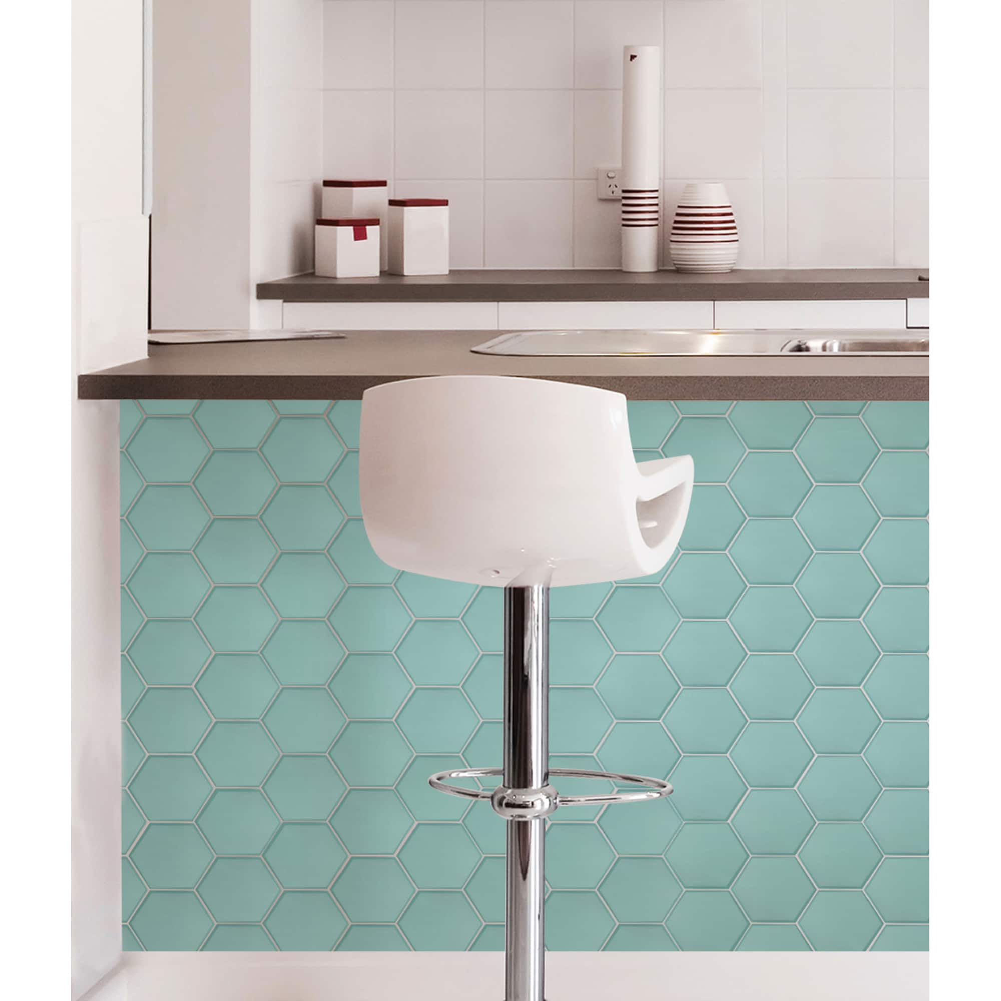 WallPops Hex Peel & Stick Backsplash Tiles